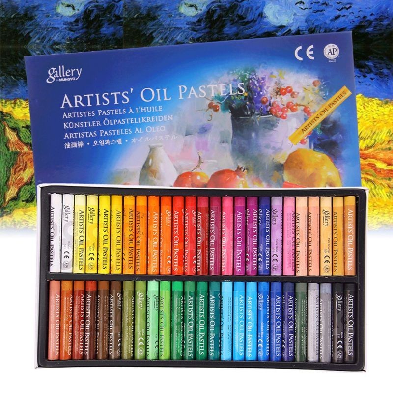 

（50pcs/set ）48 Warna Petrol Pastel Graffiti Crayons aman Mudah untuk menahan untuk Hadiah Bayi Anak-anak
