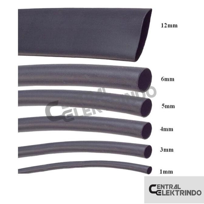 Selongsong Bakar Heat Shrink Tube Selang Isolasi Bakar 5m Hitam Besar PINOTNOIRE