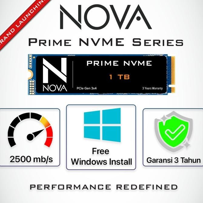 SSD M2 NVME / M.2 NVME/ M2NVME 1TB NOVA PRIME 1 TB PCIE 3.0 GEN3 X4 2807T