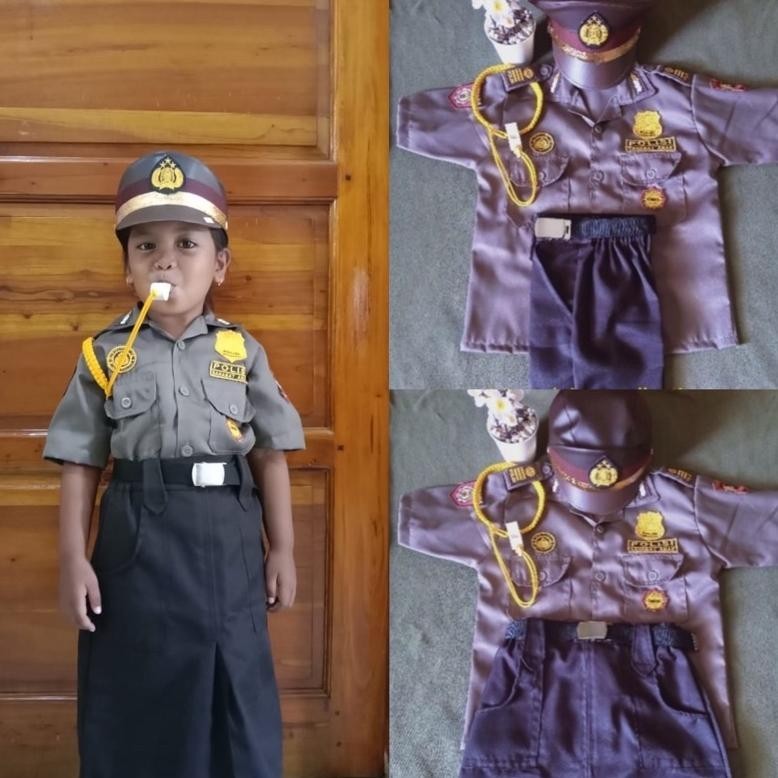 ndl - baju seragam polisi anak/ pocil/ baju polisi anak kecil/ seragam polisi/ seragam polisi sabhar