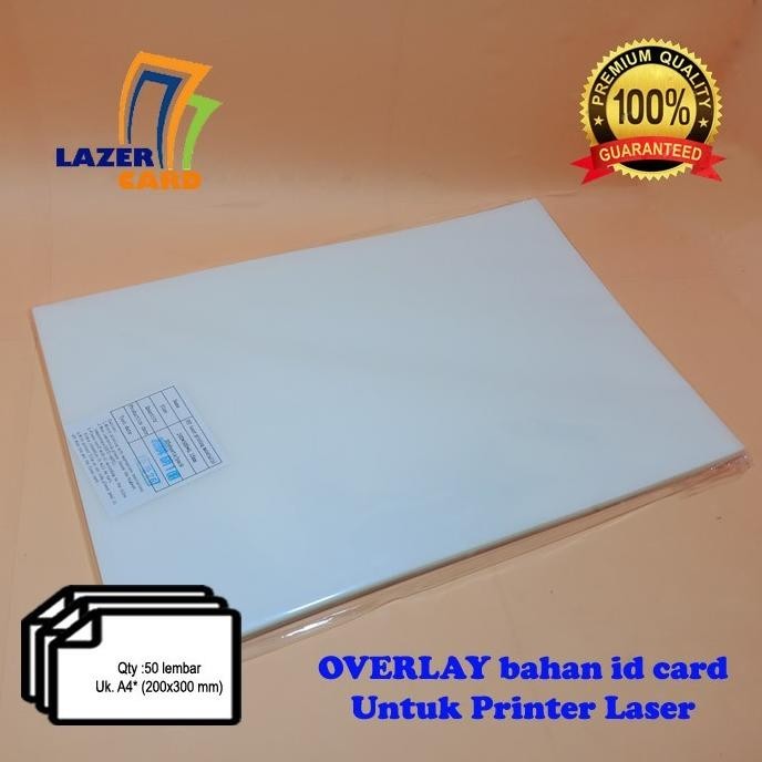 

BAHAN PVC ID CARD 50 lembar - Overlay (UNTUK LASER PRINTER)