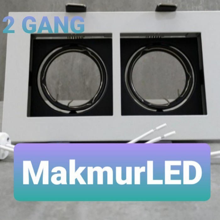 Sukaca - Kap Lampu Downlight Mr16/Kap Spotlight Sorot Mr16 2Gang/2 Gang -Kotak