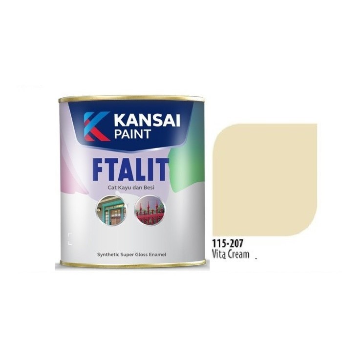 Produk Cat Ftalit 207 Vita Cream Kansai 1 Ltr / Cat Kayu & Besi / Cat Cream