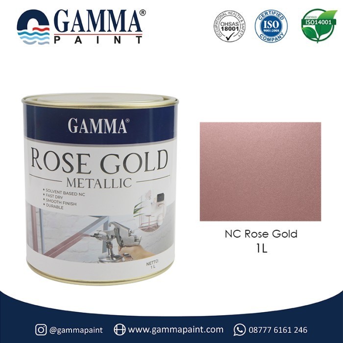 Produk ROSE GOLD METALLIC - 1L - Cat Duco Metalik NC Besi & Kayu Solvent Base