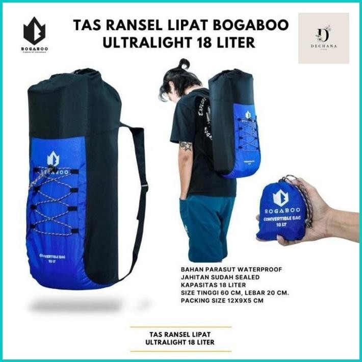 PERLENGKAPAN HIKING tas ransel lipat mini dry sack bag model lipat foldable backpack drybag bogaboo 
