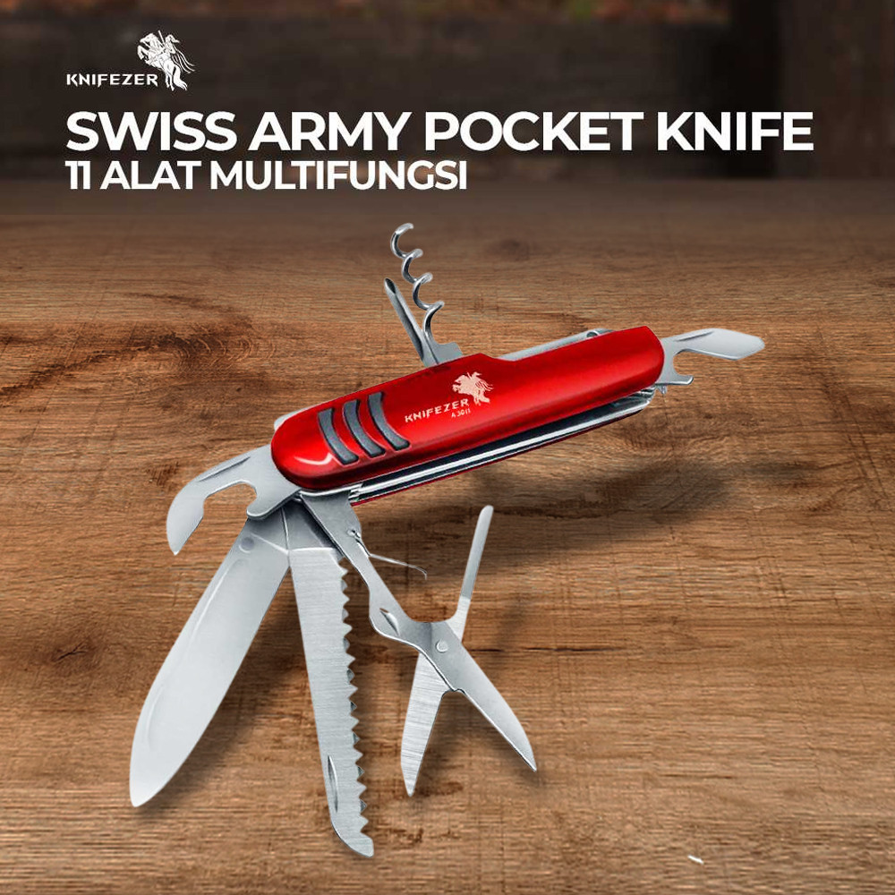 

KNIFEZER Pisau Swiss Army Pocket Knife EDC Multifungsi 11in1 - A3011