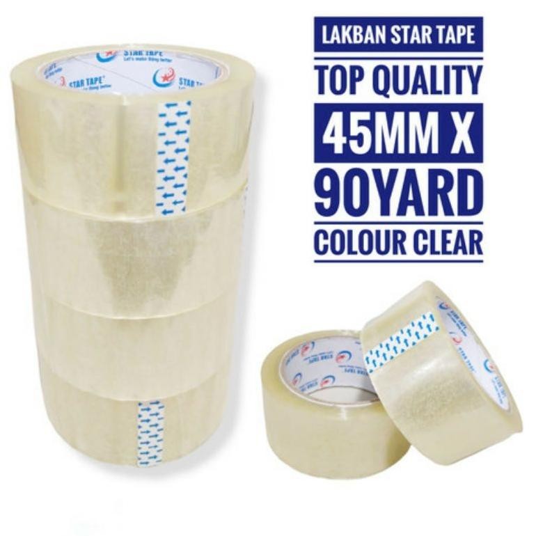 

New Lakban ( 6 Pcs ) Clear Bening (Putih), Bening & Coklat Lengket Star Tape Kualitas Terbaik Murah 90 Yard X 45Mm (2Inch) #Lakban #Isolasi #Selotip #Tapeperekat #Pengikatpelengket #Lakbanmurah #Lakbanopp #Lakbankualitasterbaik #Perlengkapankantor
