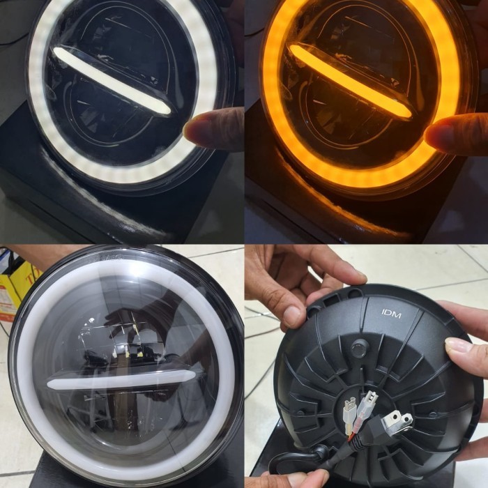 Daymaker 7 inch Full Ring Fullring 100w Original Import Dus Hitam Polos Bisa Untuk Ninja Tiger