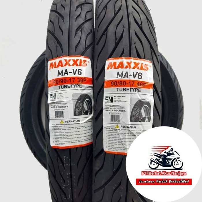Sepasang Ban Motor Bebek Revo, Supra, Jupiter Z MAXXIS MA V6 80/90 & 90/80-17 Tubetype (Non Tubeless