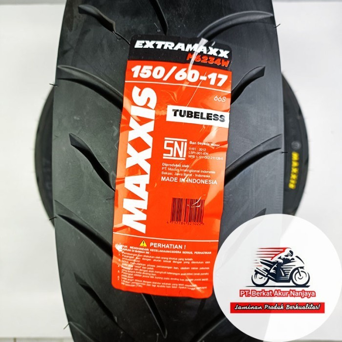 Ban Maxxis Extramaxx M6234W 150 / 60 -17 Tubeless Bonus Pentil