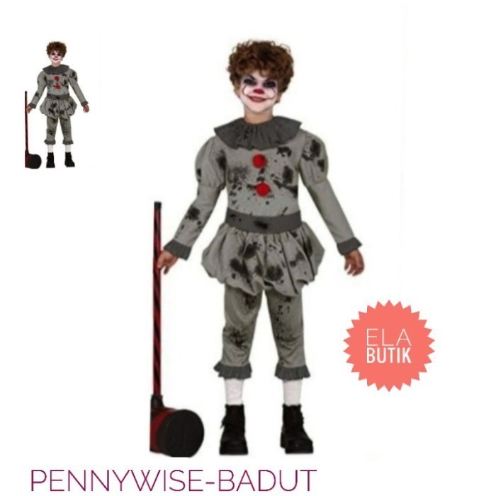 Kostum Pennywise-Anak-Kostum Badut-Halloween Kostum