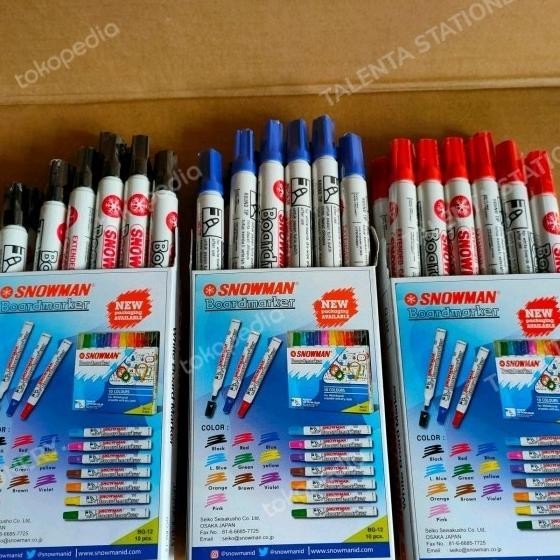 

Spidol Snowman Whiteboard Bg Satu Lusin Isi12Pcs Hitam, U, Merah,