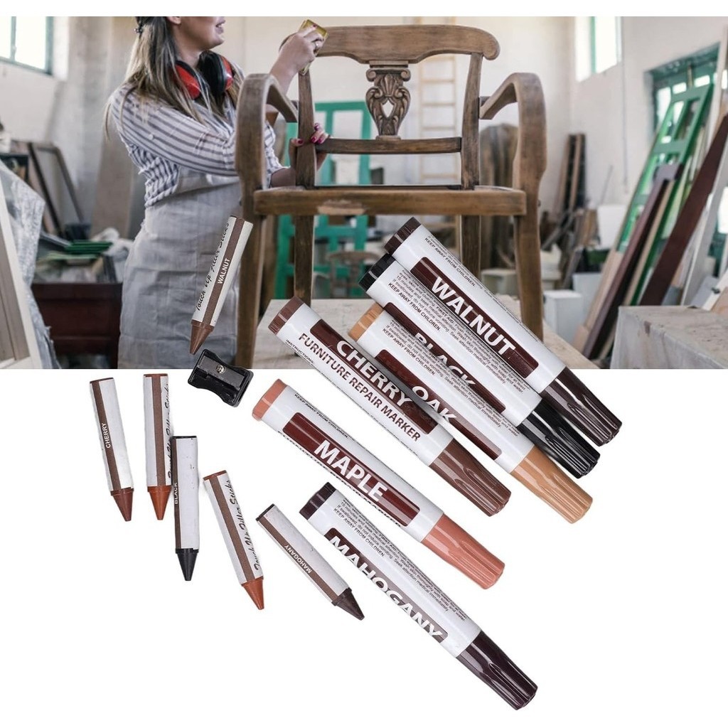 

Set Spidol Pewarna Kayu Wood Repair Sticks Marker 12 PCS ( YL228 ) - Warna Random