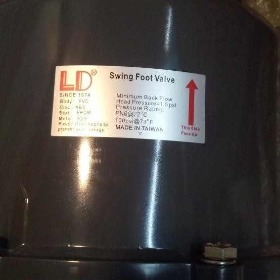 Swing Foot Valve 6" Pvc