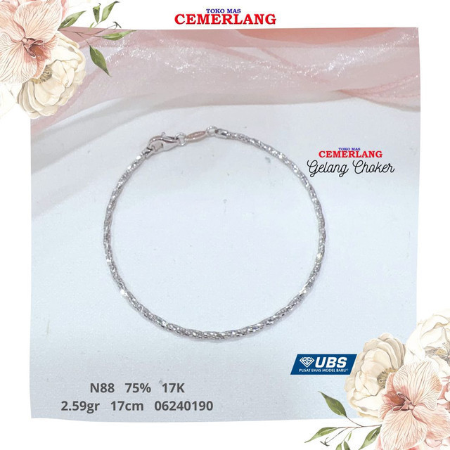 GELANG EMAS PUTIH UBS 750 17K 17CM 2.59 06240190