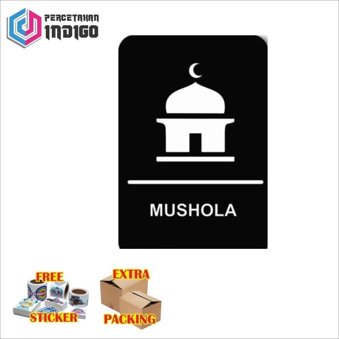 

Grosir papan tanda sign board mushola hitam Elegan