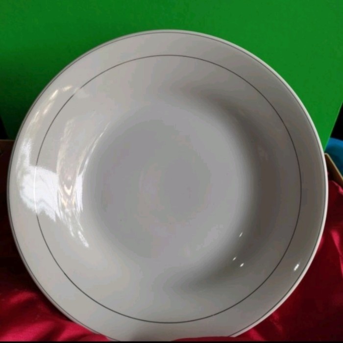 Ede Piring Makan Keramik List Emas 9 Inch (Harga 12Pcs)