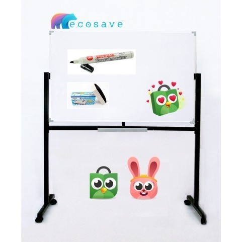 

Whiteboard Standing Double Face 120x180 cm Non Magnetic EcoSave