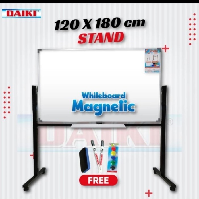 

Daiki Whiteboard magnetic standing single face size 120 x 180 cm.