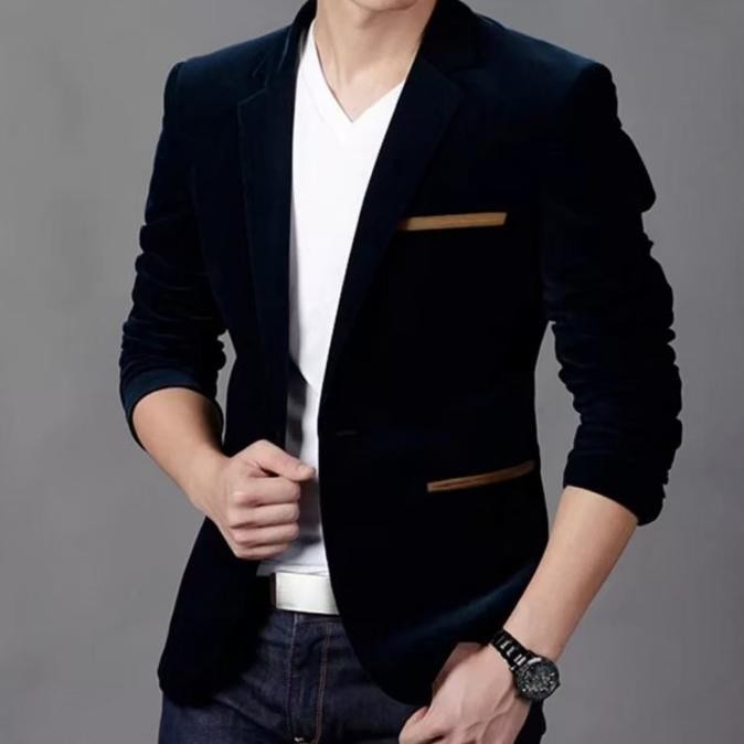 JAS HITAM REMAJA-JAS BLAZER PRIA-JAS PRIA SLIMFIT-JAS KASUAL PRIA BARU LS01