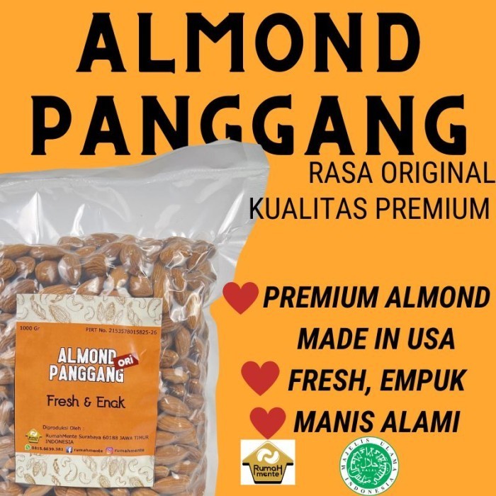 

HEMAT KACANG ALMOND PANGGANG 500GR