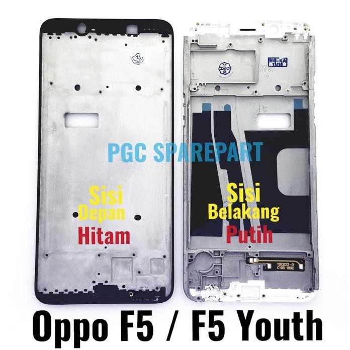 FRAME OPPO F5 -F5 YOUTH CPH1725 BEZZEL TULANG TENGAH DUDUKAN LCD MESIN