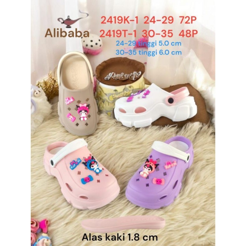 Sepatu Sandal Baim Anak Perempuan Crocs Bangkok Motif Jibbit Kuromi 2419