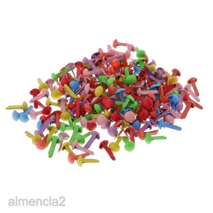 

Ready 200Pcs Metal Rou Head Brads Paper Fastener For Ma Scrapbook Craft