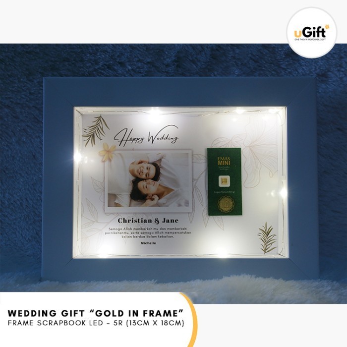 

Ready Kado Pernikahan Wedding Gift Logam Mulia Emas Mini Frame Scrapbook 5R
