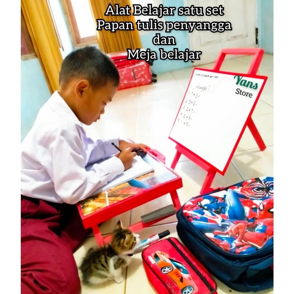 

d-54 1 set paket hemat alat tulis/papn tulis penyangga 30x40/meja belajar karakter/papan tulis murah/papantulis karakter/white board/papn tulis lengkap dan murah Murah