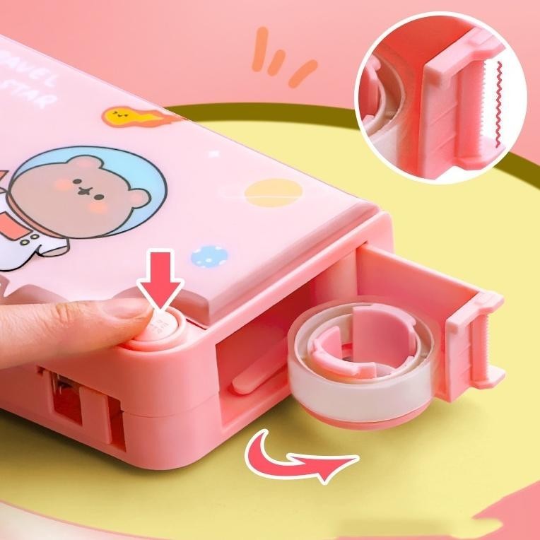 

fgk-45 Tempat pensil untuk anak perempuan/Kotak Pensil Pola Kartun Rautan Kapasitas/ Tempat Pensil Multifungsi Motif Premium