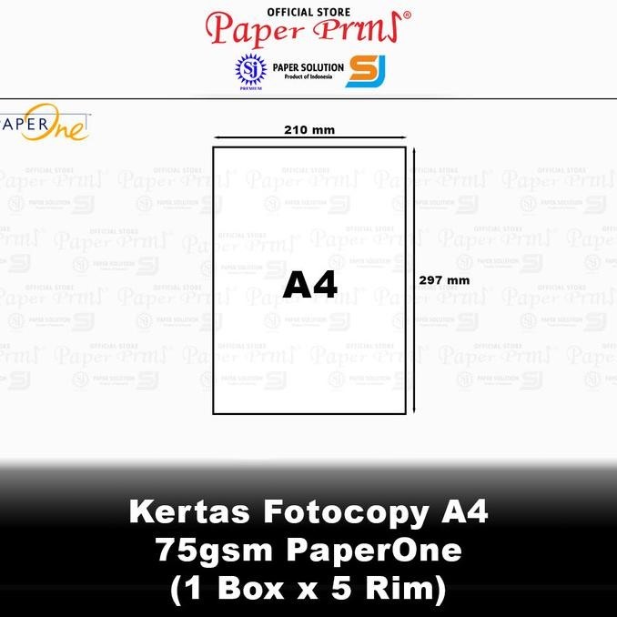 

Terlaris Kertas Fotocopy Hvs A4 75Gr Paperone 1 Box Isi 5 Rim Ready Stok