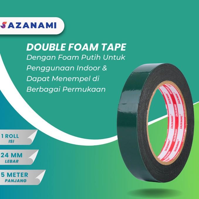 

Murah DOUBLE TAPE FOAM HITAM 24MM 1" X 5M SAZANAMI DOUBLE TAPE BUSA HITAM saz4 Kualitas Baik