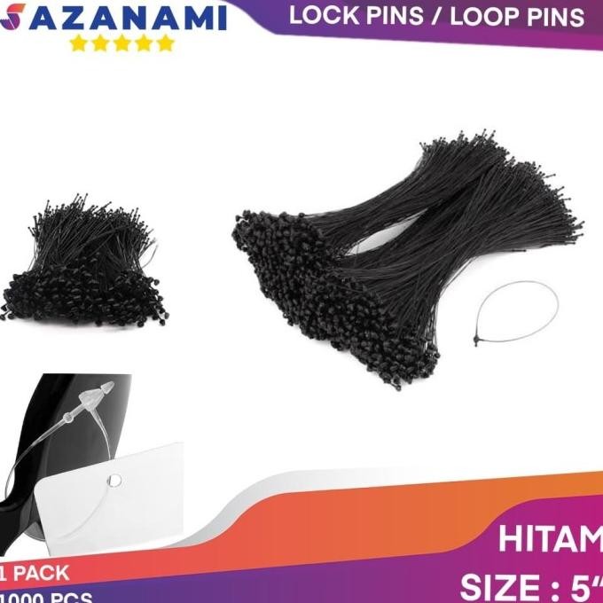 

Baru X500 Pcs LOCK PINS 5" LOOP PINS HITAM TALI HANG TAG 5" INCH HITAM saz4 Ayo Beli