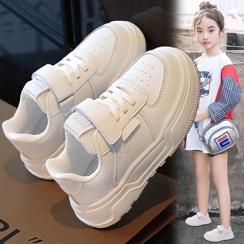 Sepatu Putih Anak Perempuan2024Sepatu Kets Skateboard untuk Anak Perempuan, Sepatu Sneaker Kasual Be