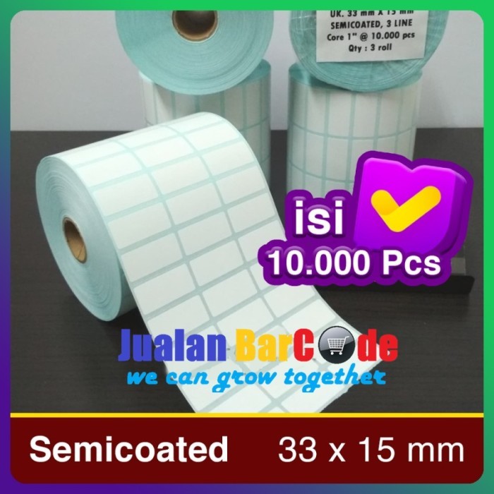 

Sale Label Barcode 33 X 15 (3 Line) Kertas Sticker Label Semicoated 33X15