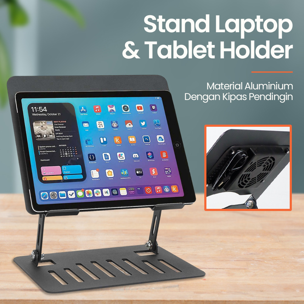 LIEVE Stand Laptop Bracket Tablet Holder Aluminium Kipas Pendingin - YL-902/cooler laptop/alas pendi