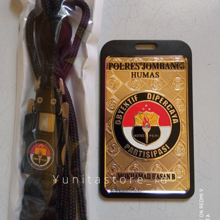 

Custom Id Card holder Humas Polri logo terbaru name tag kta polisi