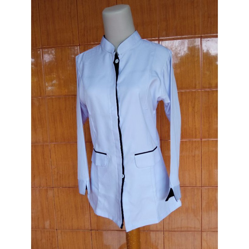 Seragam Wanita // Baju Dinas Hitam Putih Polos / Baju Dinas Hitam Putih ASN