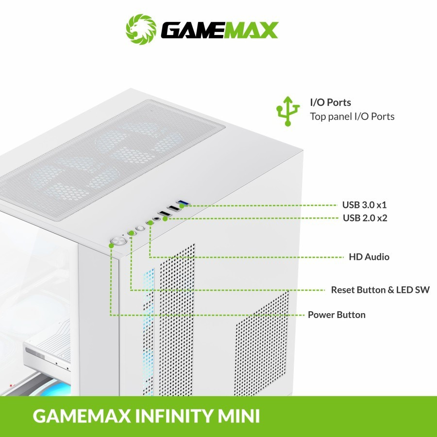 Casing PC Gaming Gamemax Infinity Mini ITX / Casing Komputer Gaming Infinity mini