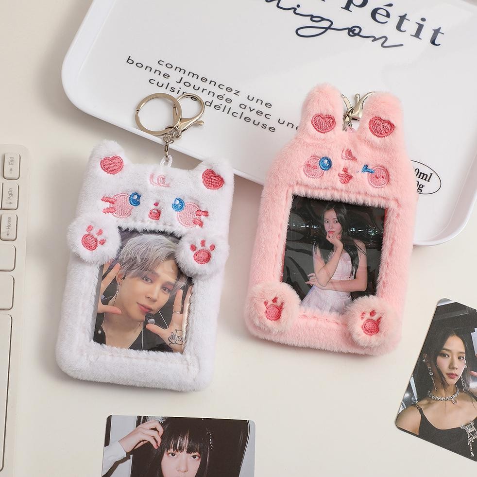 

Oy58 Photocard Holder Keychain Gantungan PC Card Holder Boneka Bulu Kpop Termurah