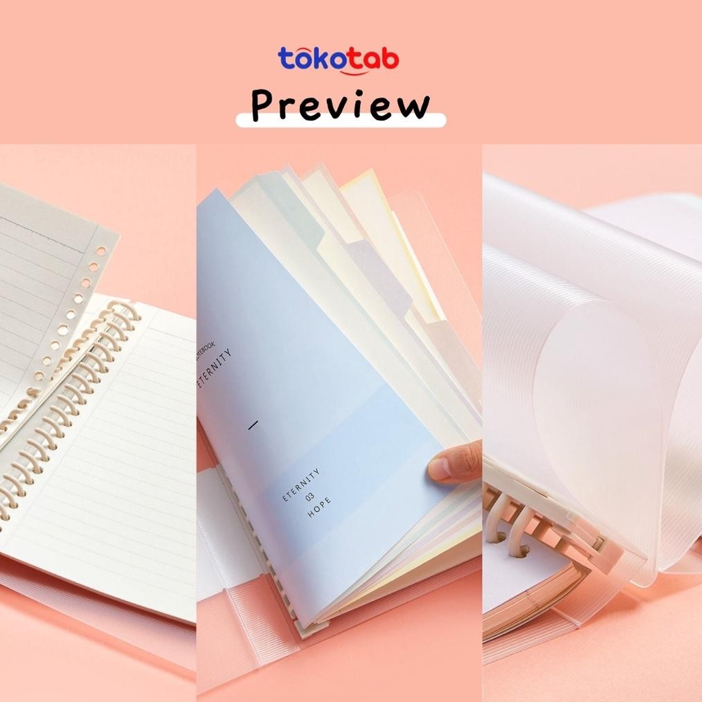 

Up15 Tokotab - B5 A5 Binder Loose Leaf Binder Ring Notebook Detachable PP Loose Leaf Notebook Berkualitas