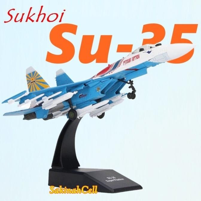 New Diecast Miniatur Pesawat Sukhoi Su 35 Flanker 1/100