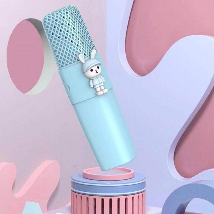 Mic K9 Wireless Microfon Anak Bluetooth Model Kartun Karaoke Player Mi