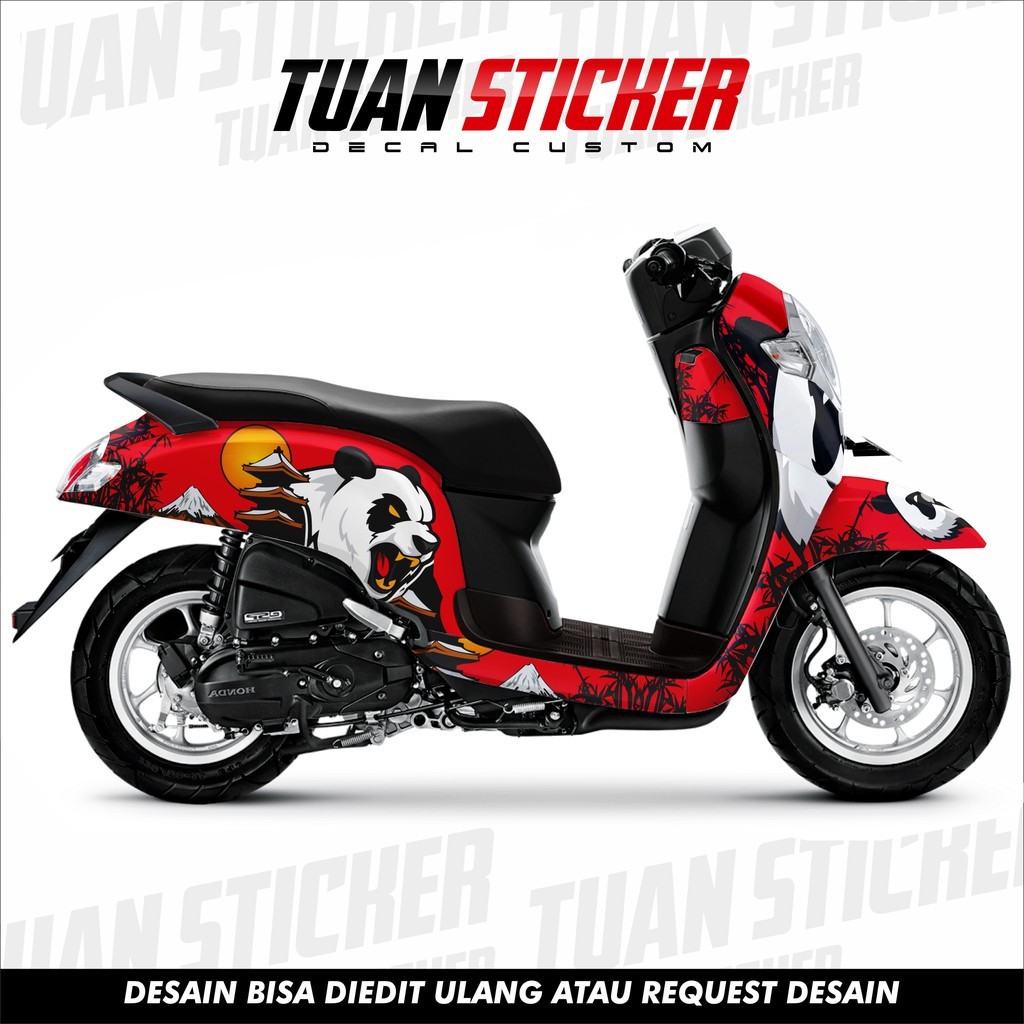 Sticker Striping Decal Scoopy New, decal sticker scoopy, cetak striping scoopy Red panda custom