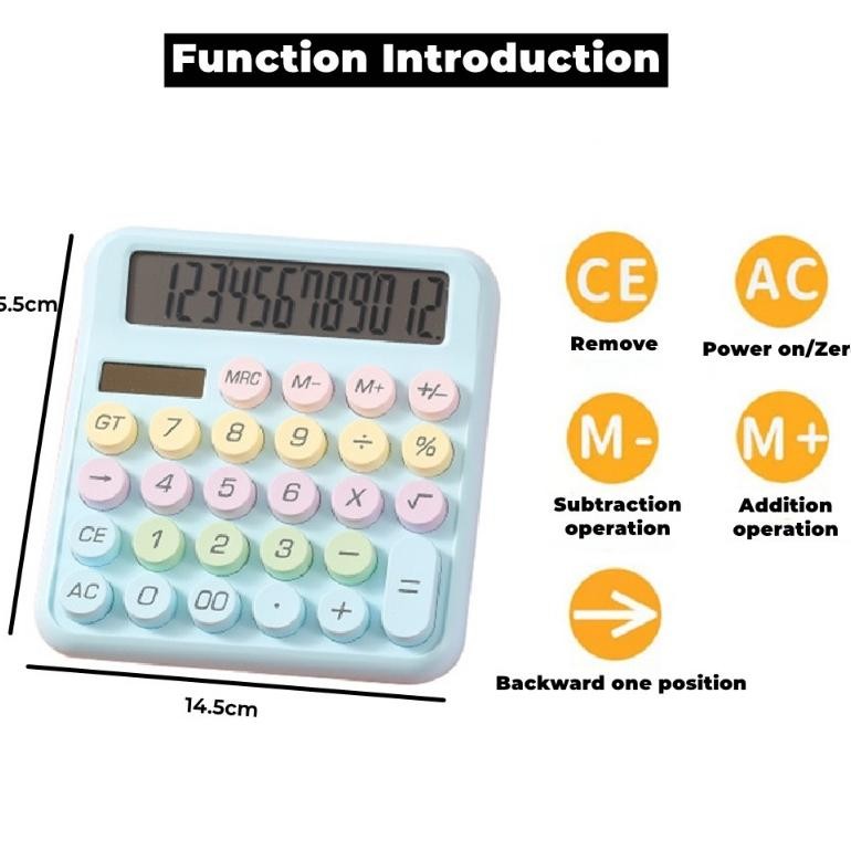 

TERMURAH Penjual LokalBesar Keyboard Calculator Kalkulator Tenaga Surya 12 digit Layar ultra lebar Macaron Multicolor Pastel Kalkulator hj-45