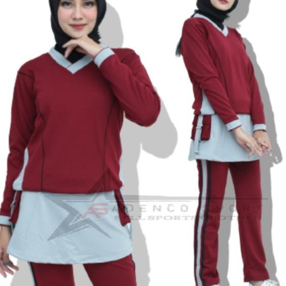 Stelan Senam Wanita/Stelan Baju Olahraga Wanita/Stelan Senam Muslim