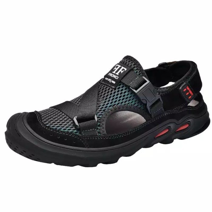 {DianShop} Sepatu Sandal Pria Outdor Gunung Import Anti Tergelincir - Black - 39 Diskon