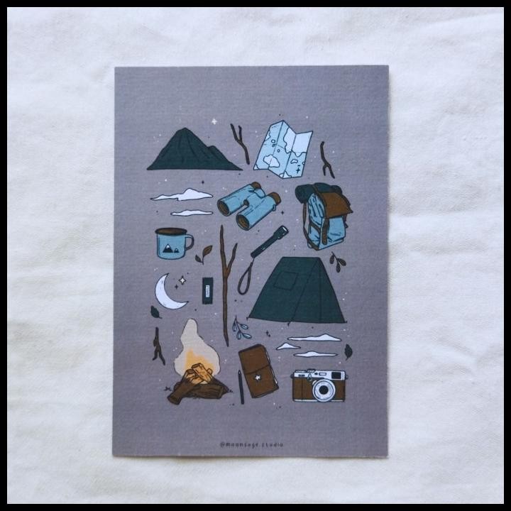 

BEST DEAL CAMPING ART PRINT POSTCARD A6 !!