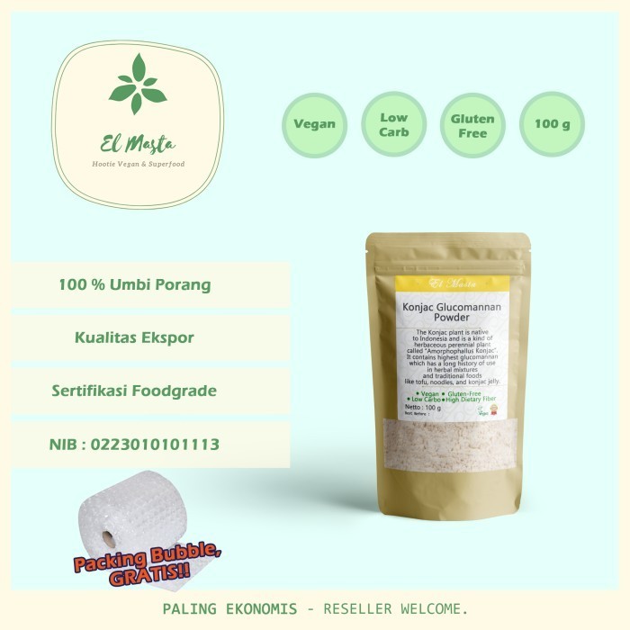 

TEPUNG PORANG ASLI / TEPUNG KONYAKU / KONJAC TEPUNG GLUCOMANNAN 100 g